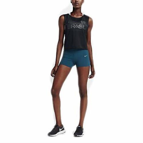 Nike Womens Dri-fit Mesh Sleeveless Cropped Running Tank