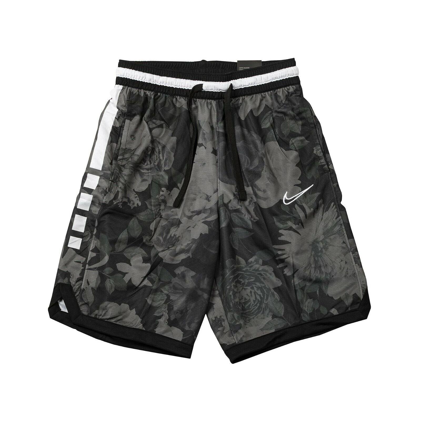 Nike Elite Stripe Basketball Shorts Size S White Black Floral Rare CK6370-011