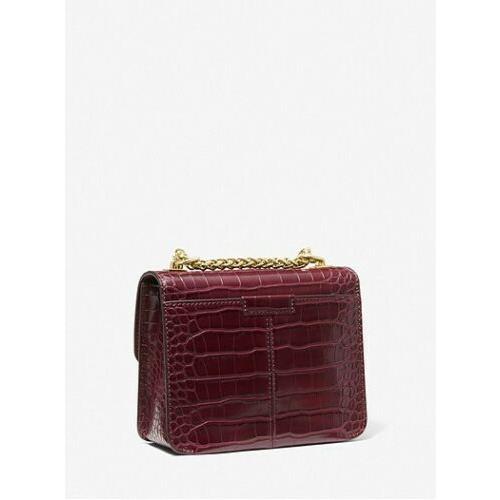 sonia small crocodile embossed faux leather shoulder bag