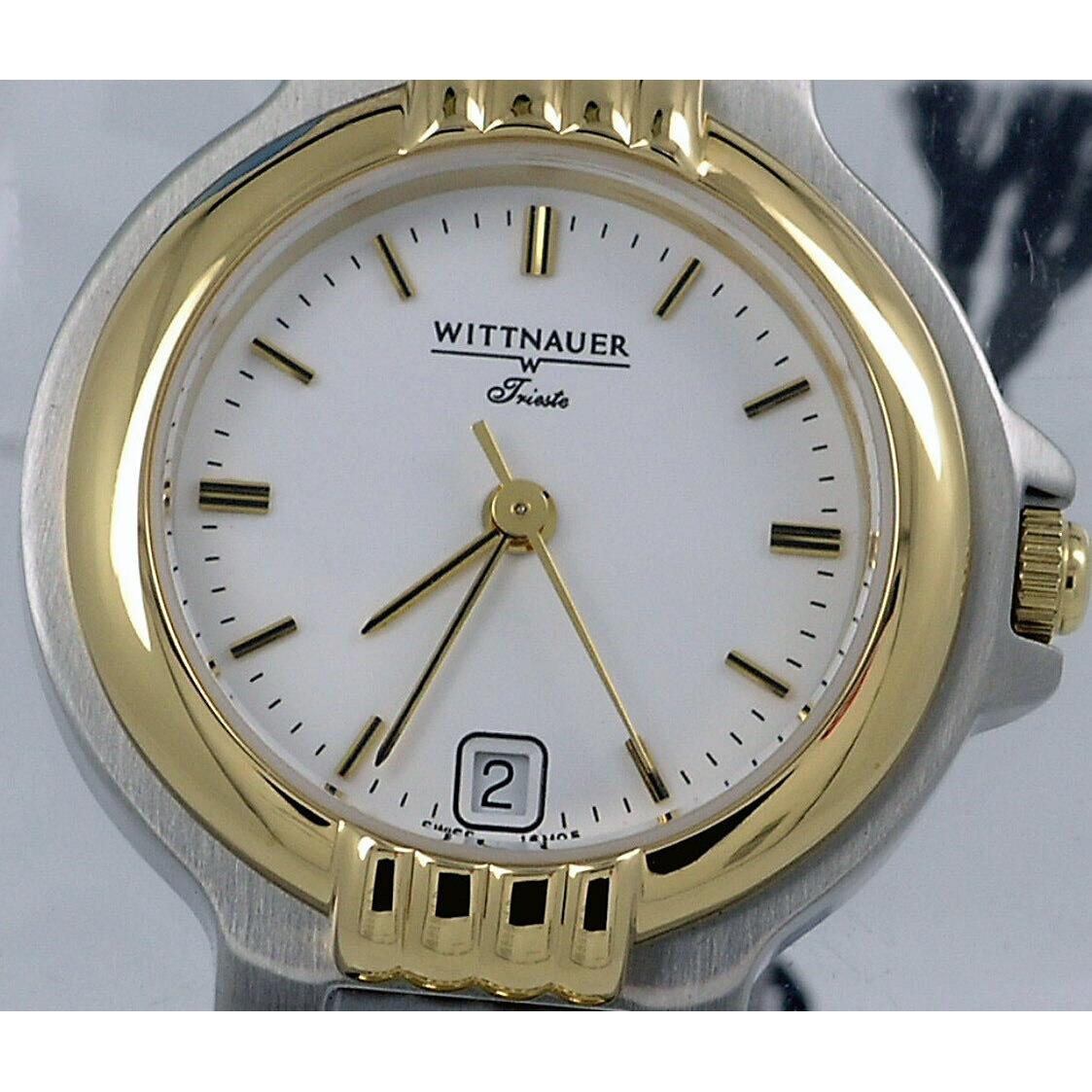 Wittnauer BY Bulova 16M05 Swiss Quartz Ladies Steel White Watch Trieste
