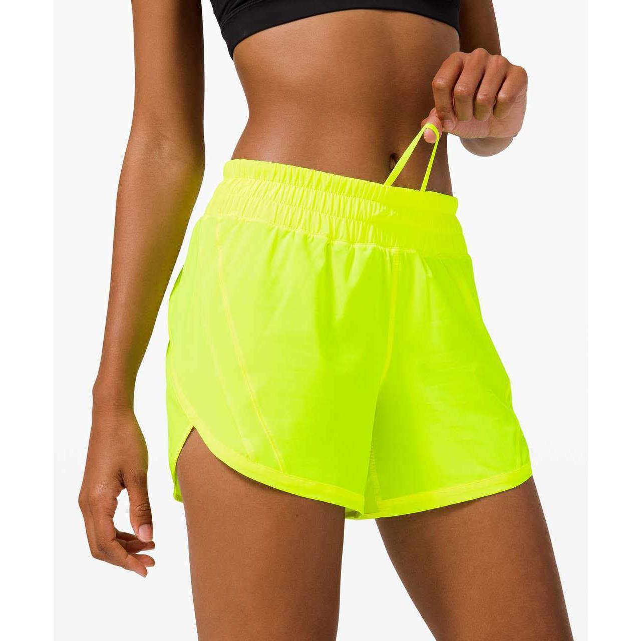 lululemon neon yellow shorts