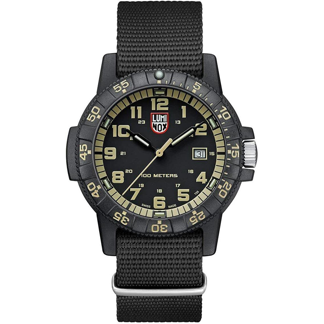 Luminox Leatherback Sea Turtle Giant XS.0333 Black Beige 44mm Quartz Men`s Watch