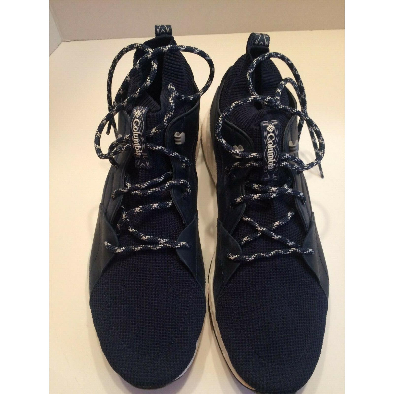 Columbia Sh/ft Mid Men Waterproof Leather Shoes Navy Blue Size 12