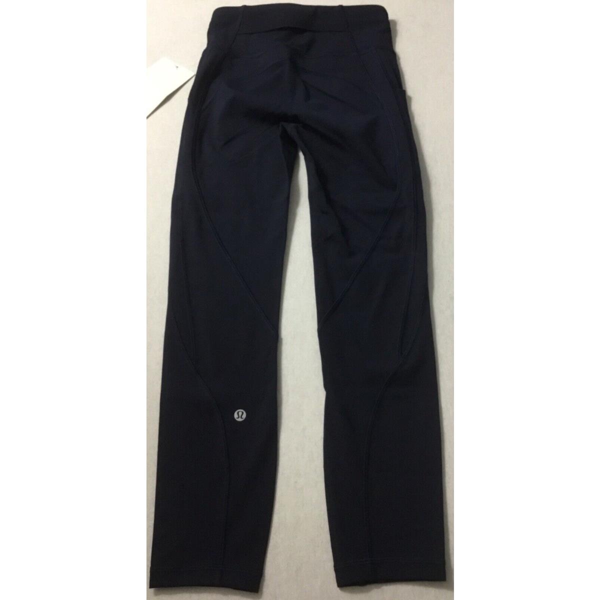 Lululemon Time To Sweat Crop 23 Luxtreme LW6BA0S Trnv Navy Blue Size 4