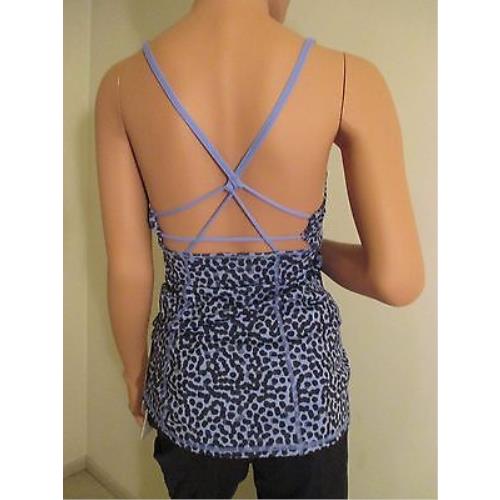 Lululemon Yoga Fitness Dancing Warrior Tank Top Shirt 8 Blue Black Spotted