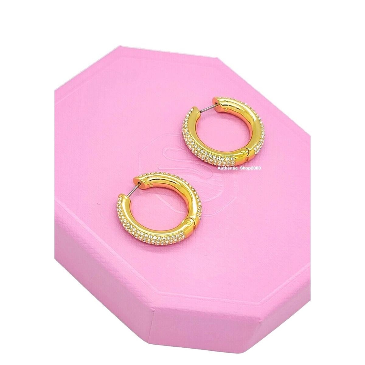 Swarovski Gold Sparkle Pav Crystals Dextera Hoop Earrings 5618305