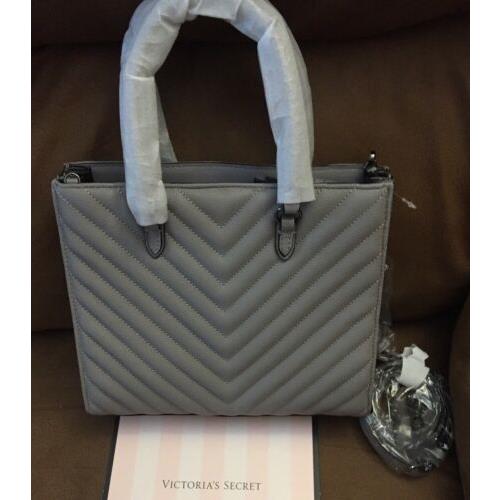 grey victoria secret purse