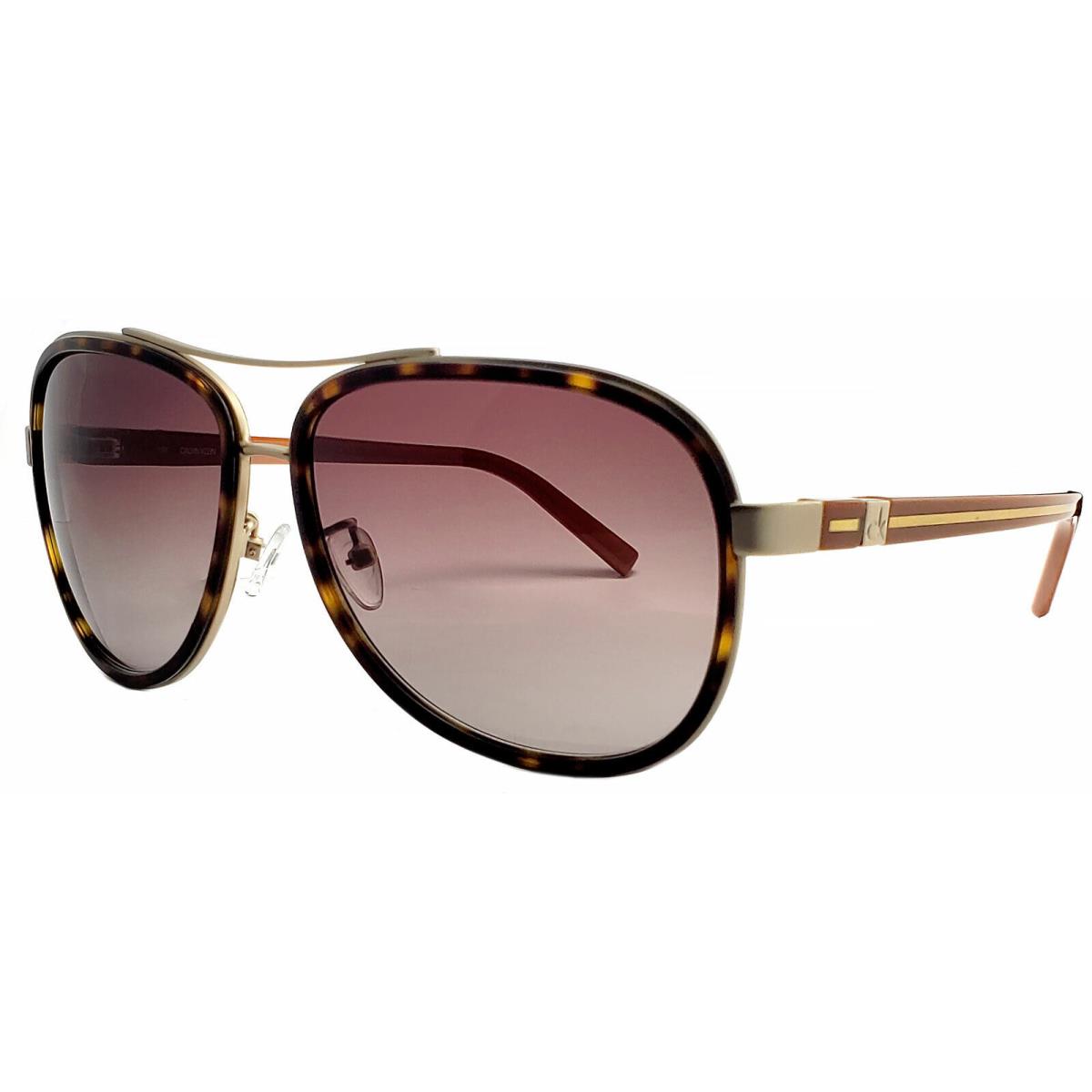 Calvin Klein CK1191SA-004 Women`s Gold/havana Sunglasses Brown Gradient Lens