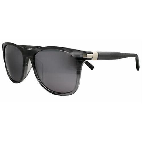 Calvin Klein CK4329SA-081 Unisex Grey Horn Sunglasses Grey Mirrored Lens