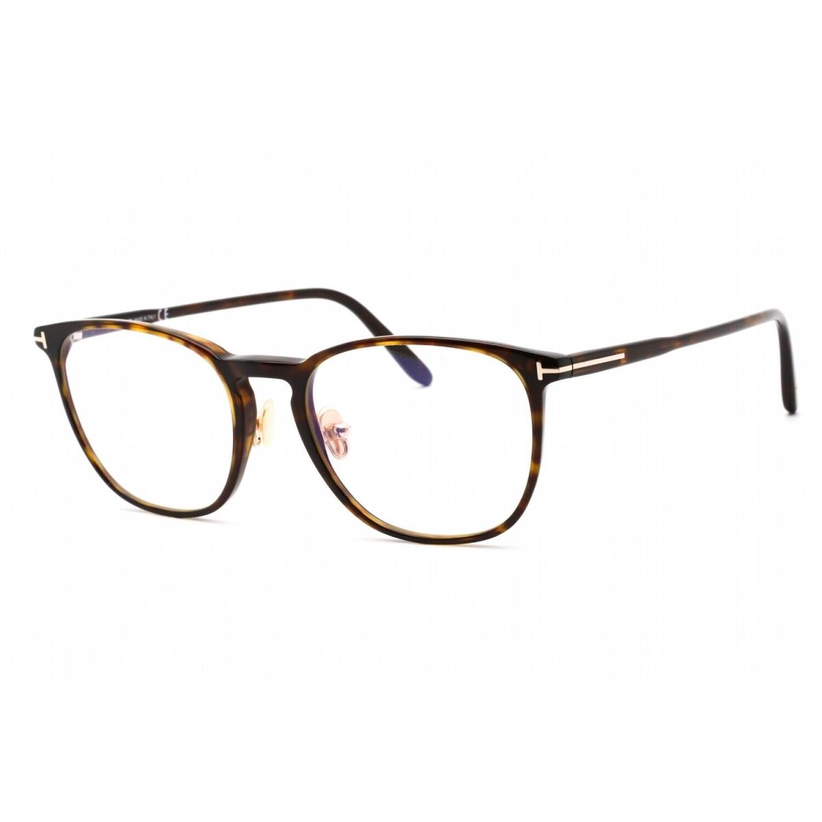 Tom Ford FT5700 B 052 Dk Havana Clear Plastic Blue Filter 52 mm Men`s Eyeglasses