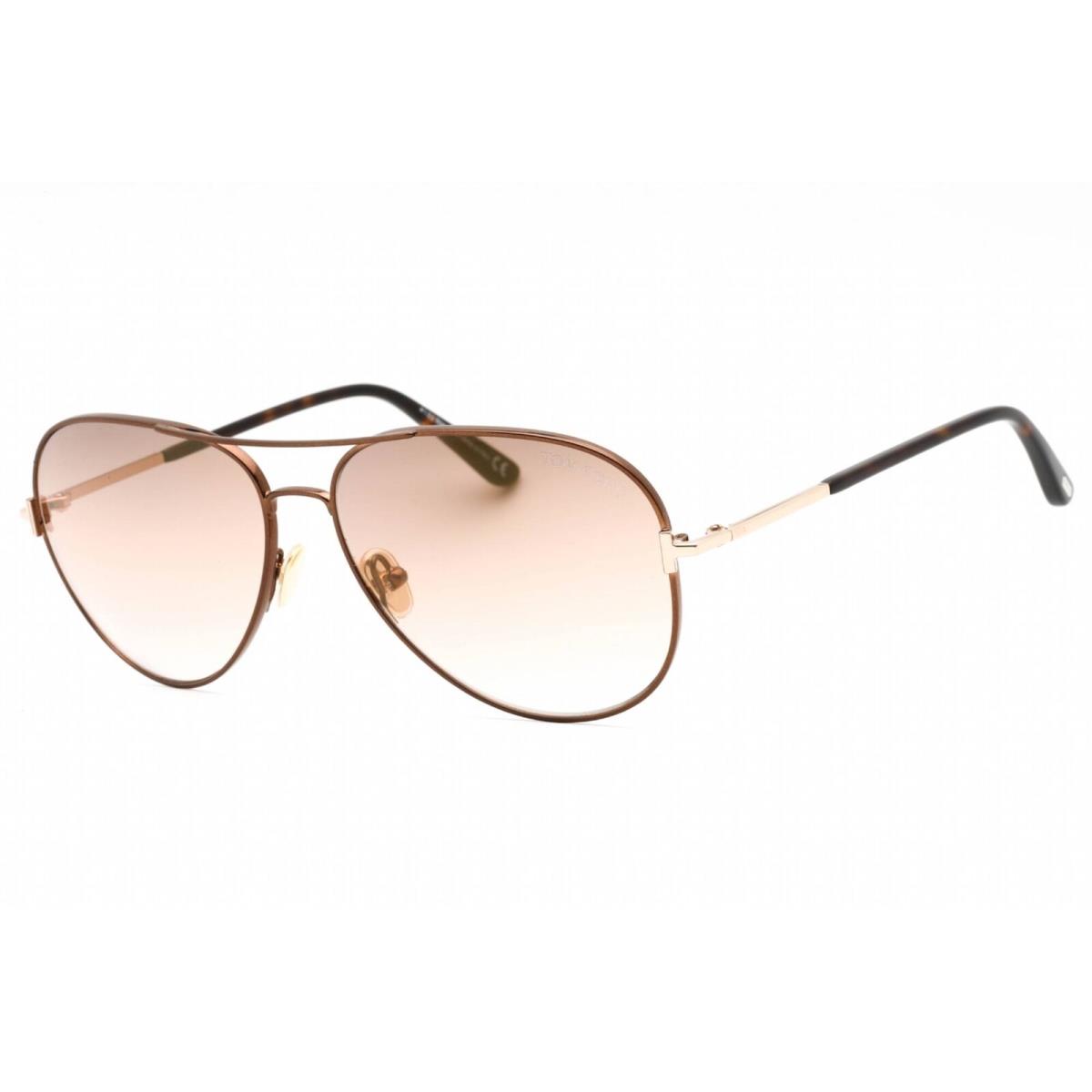 Tom Ford Unisex Sunglasses Brown Mirror Lens Metal Aviator Frame FT0823 48G