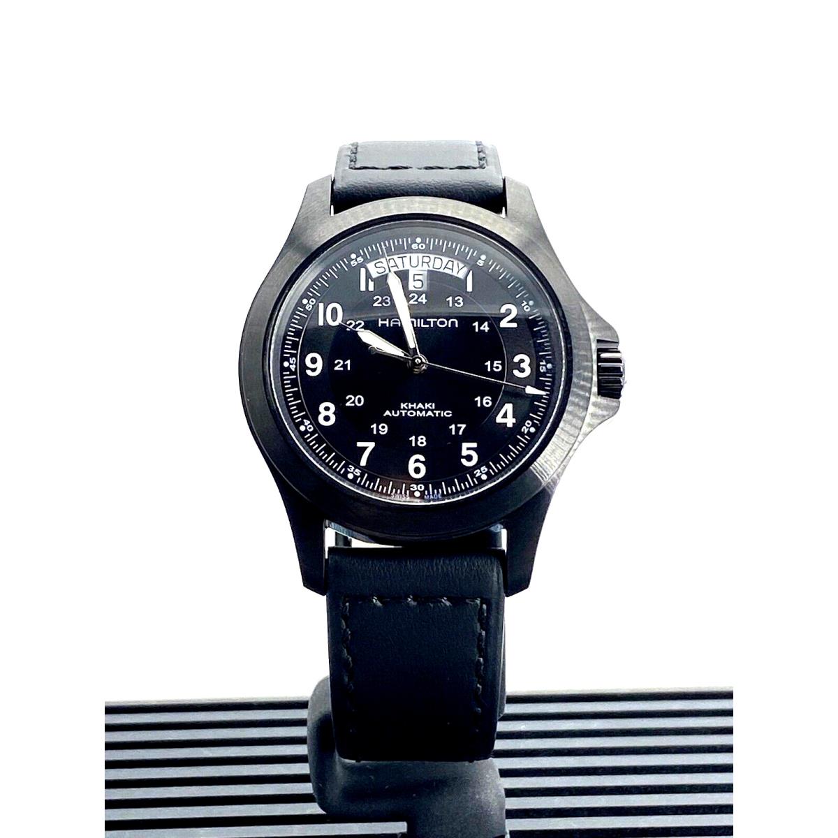 Hamilton Khaki Field King Black Dial Leather Men`s Watch H64465733