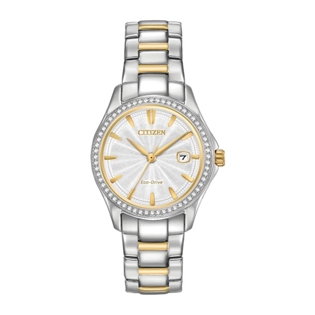 Citizen Women`s Silhouette Crystal Two Tone Watch FE1144-69A - Multicolor Band