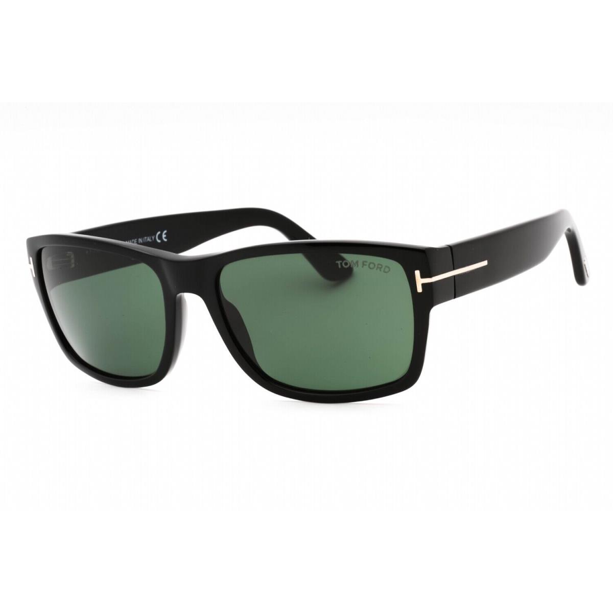 Tom Ford Mason FT0445 01N Sunglasses Black Frame Green Lenses 58mm