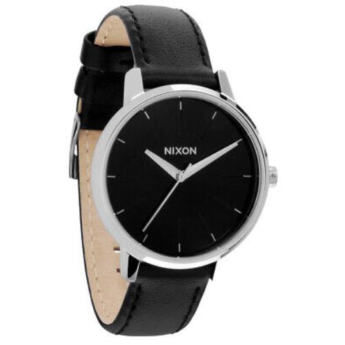 Nixon Kensington Leather Watch - Black
