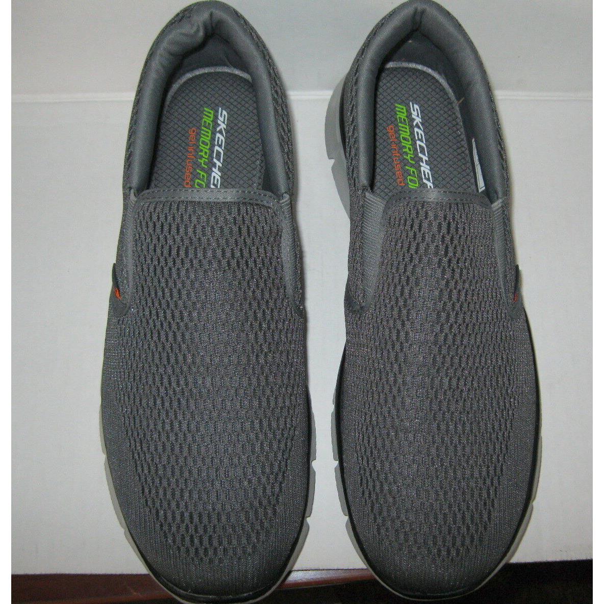 Skechers Men`s Shoes Equalizer-double Play Canvas Charcoal/orange Size 11