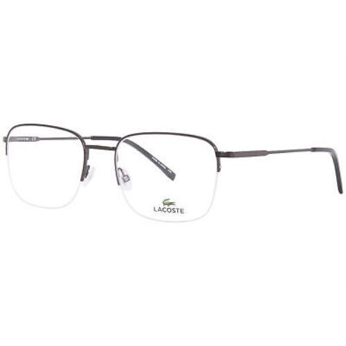 Lacoste L2254 003 Eyeglasses Frame Men`s Matte Dark Gunmetal/black Semi Rim 55mm