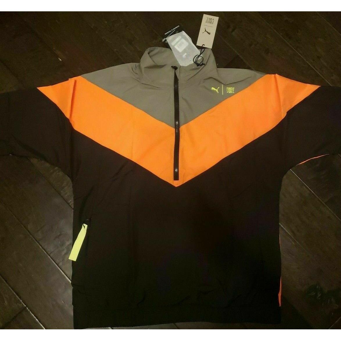 Mens Puma x First Mile Train FM Xtreme Woven Jacket Grey Orange Black