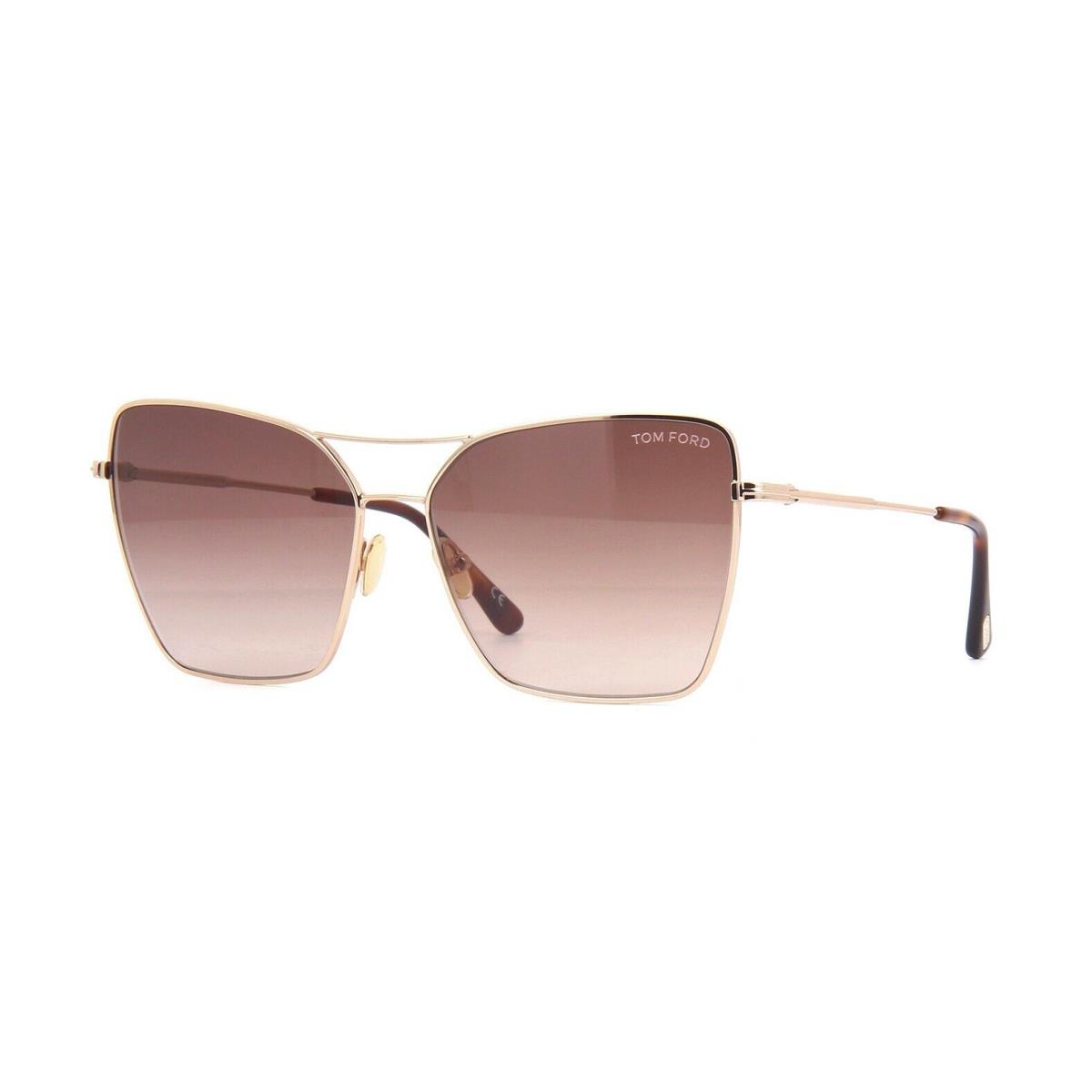 Tom Ford Sye Shiny Rose Gold / Brown-pink Gradient 61mm Sunglasses FT0738 28F 61