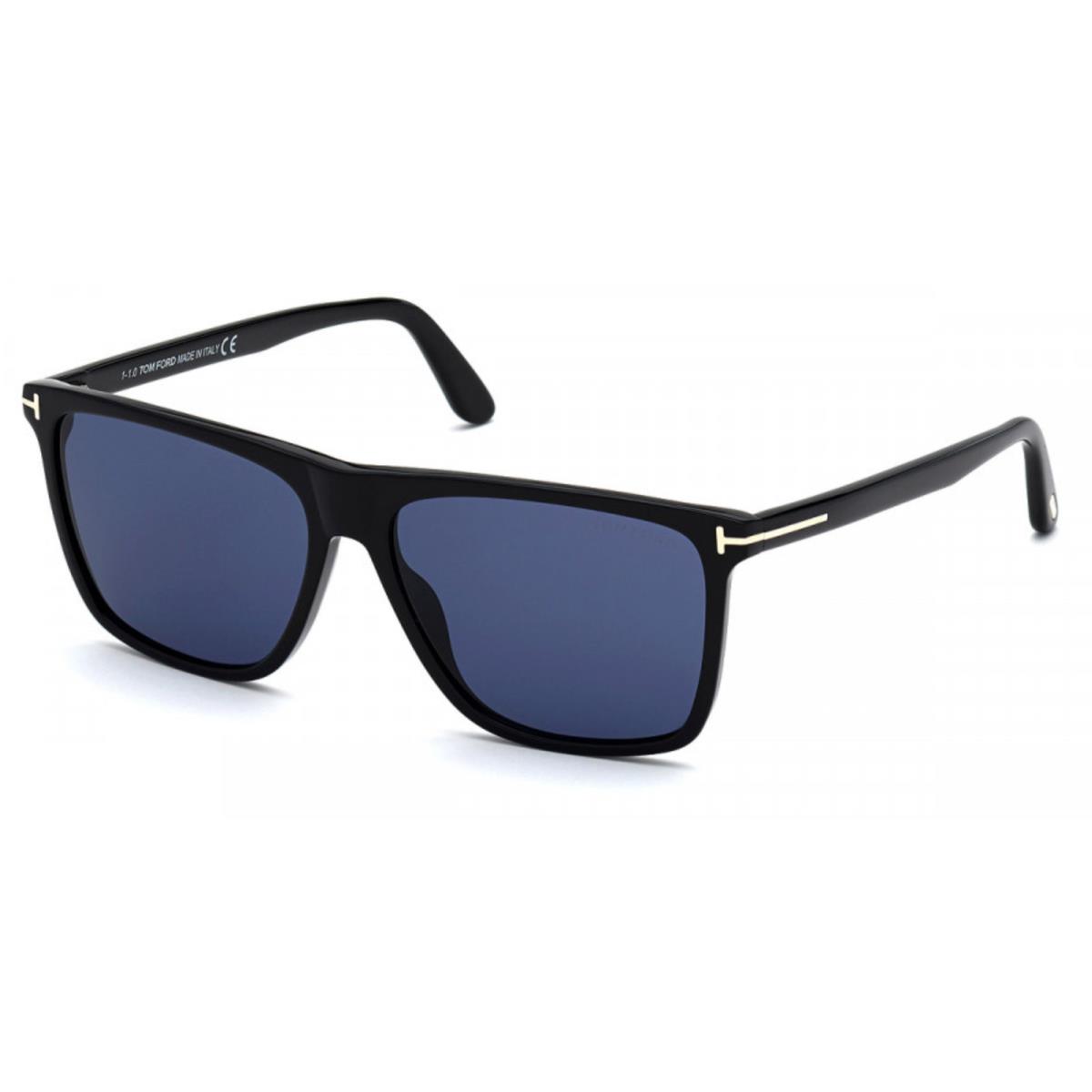 Tom Ford Sven Sunglasses FT0832-01V Black w/ Blue Lens 57mm