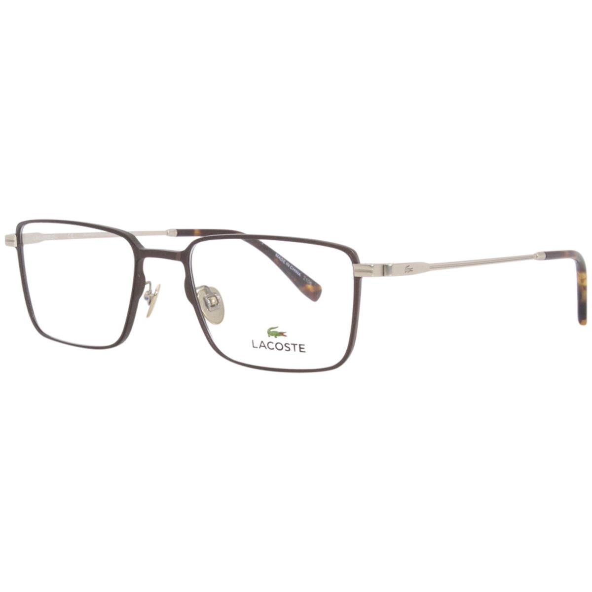 Lacoste L2275E 210 Eyeglasses Frame Men`s Brown Full Rim Rectangular 54mm