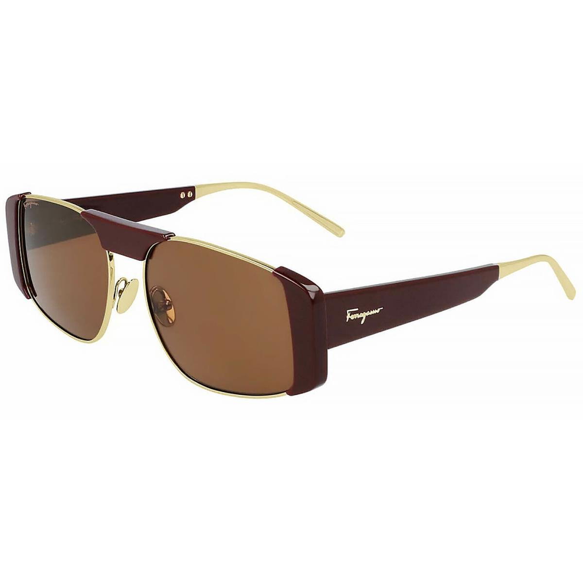 Salvatore Ferragamo SF267S-728 Women`s Gold/bordeaux Sunglasses Brown Lenses