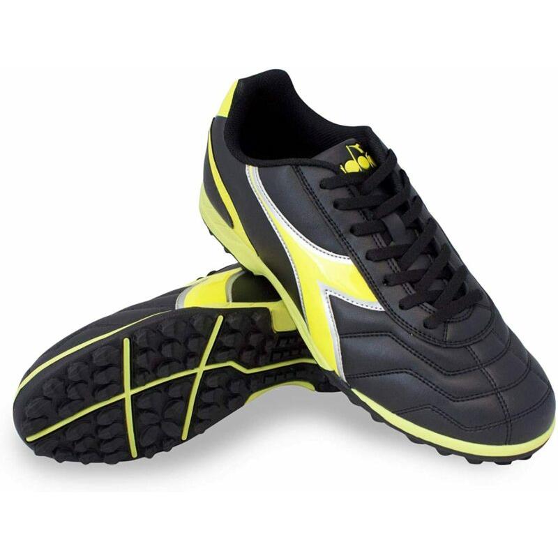 Diadora Men`s Capitano TF Turf Indoor/outdoor Soccer Shoes Black/Yellow