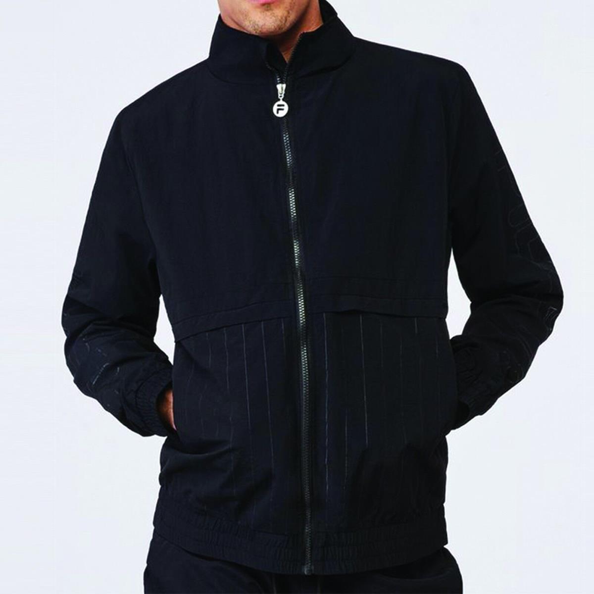 Fila Men`s Vintage Athletic Primo Shell Suit Jacket LM171YB8 Black