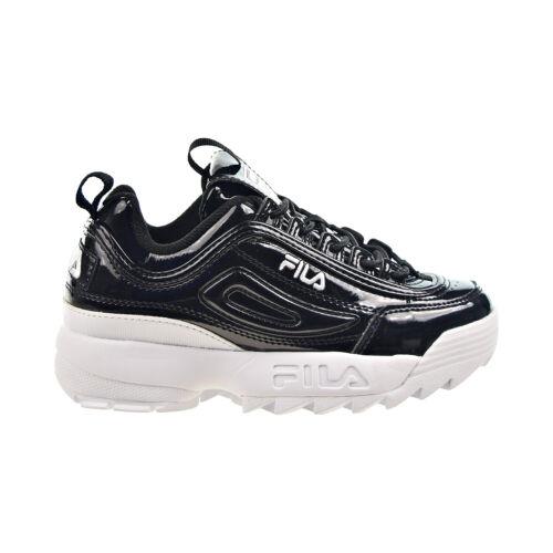 Fila Disruptor II Premium Patent Women`s Shoes Black-white 5FM00039-014 - Black-White