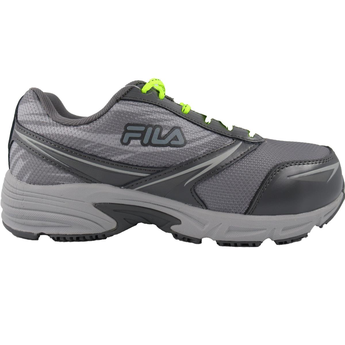 Fila Women`s Memory Meiera 2 Slip Resistant Composite Toe Memory Foam Work Shoes Gray/Yellow