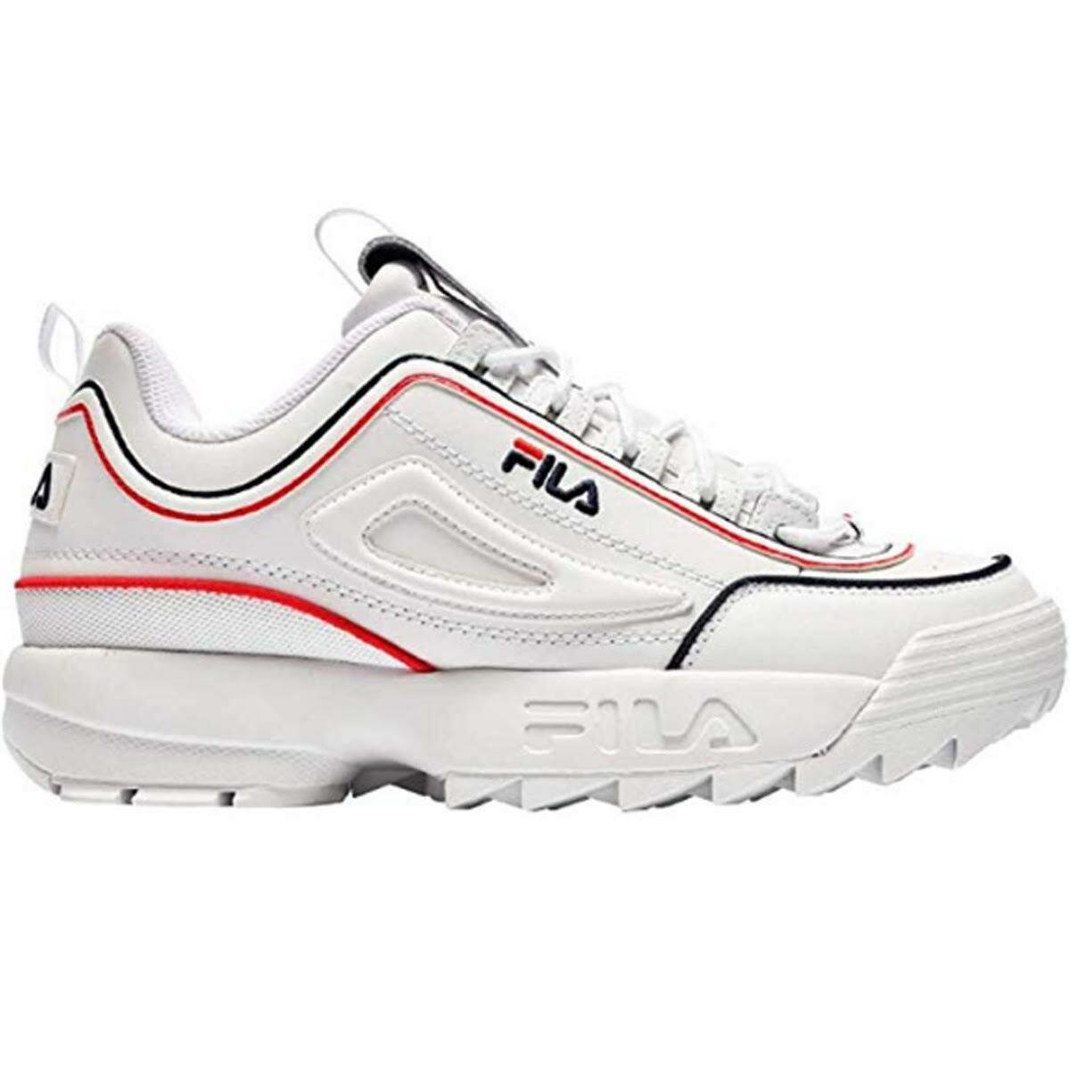 Fila Disruptor II Contast Piping Men`s White 125 Athletic Sneaker Shoes