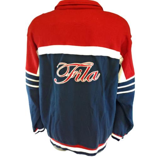 Mens Fila Italia Vintage Rib Cotton Blue Red White U23269 400 Sweat Track Jacket