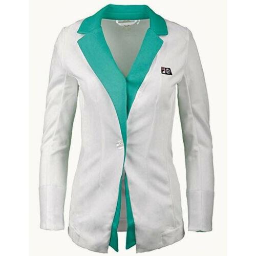 Love Fila Marion Bartoli White Green MB Blazer Tennis Jacket Womens Sz S M