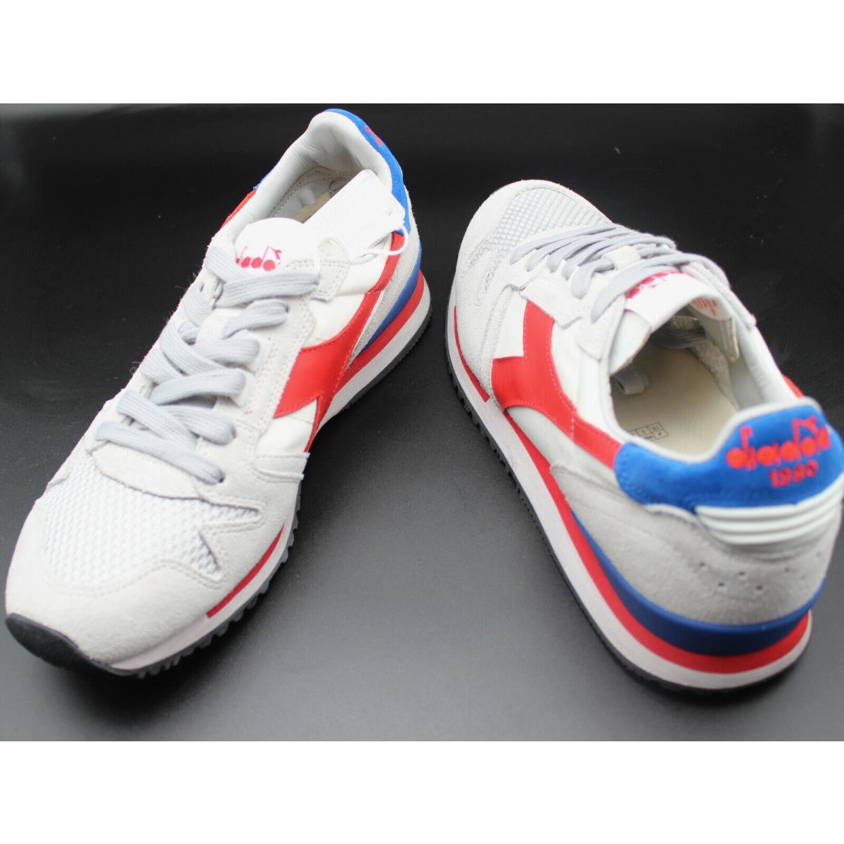 Diadora Heritage Men White Grey Red Exodus Nyl Sneaker Shoes Size 7.5 Eur 40.5