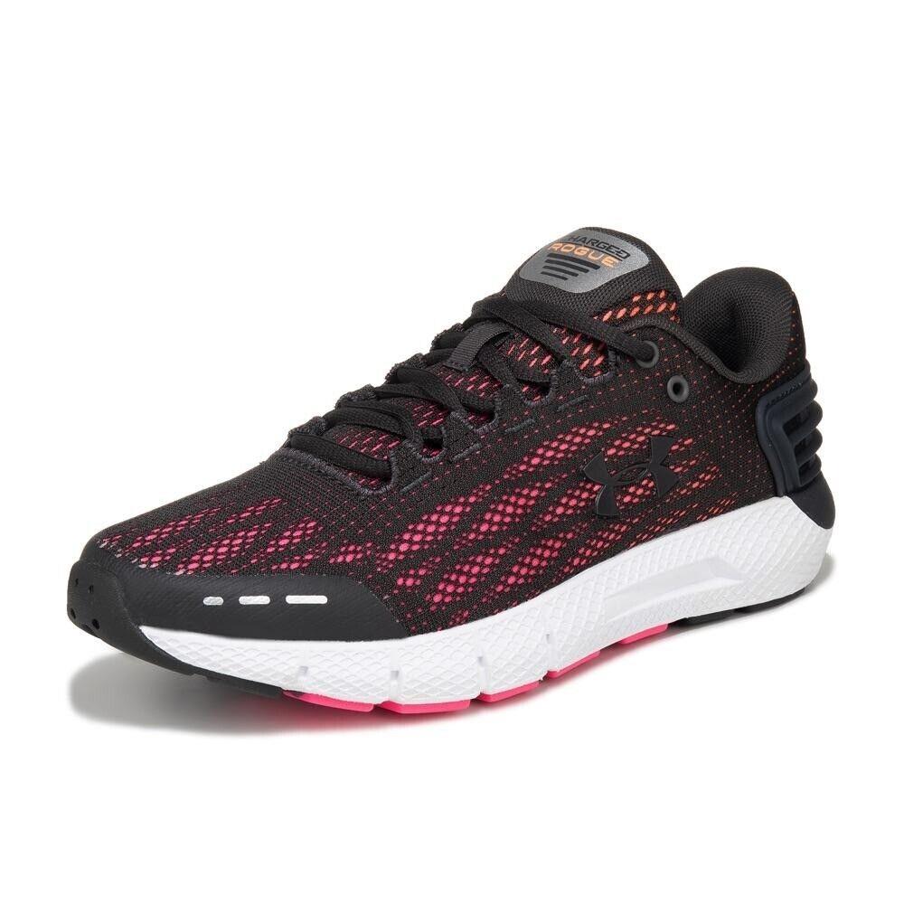 Under Armour Charged Rogue Womens Running Shoes Black Pink 3021247