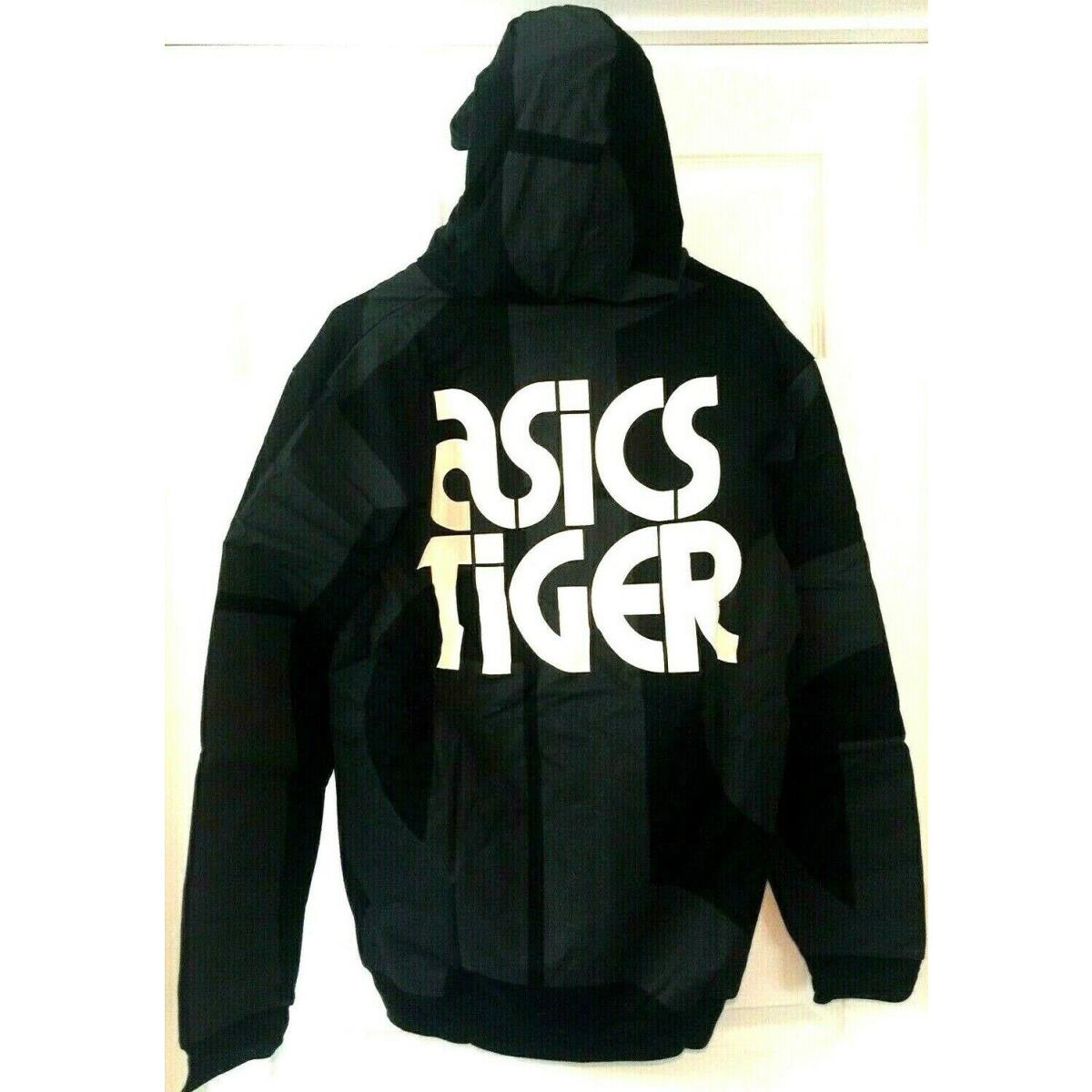 Asics Tiger Aop Padded FZ Hoodie Black Large or Extra Large Full Zipper