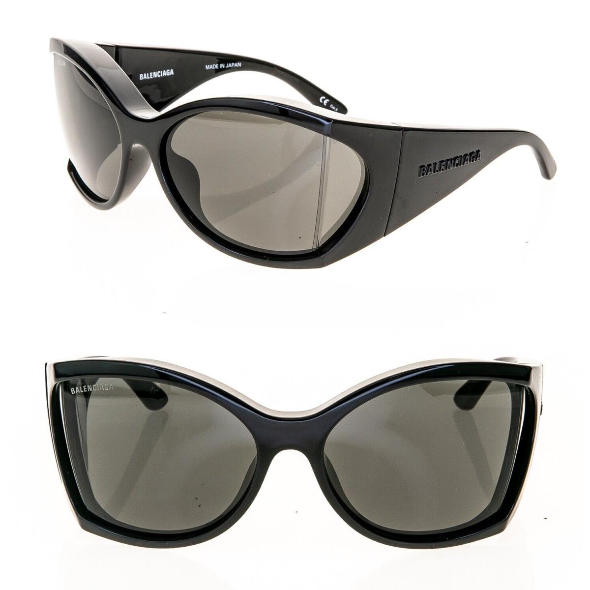 Balenciaga Extreme Oversized Wrap 0154 Black Bold Unisex Sunglasses BB0154S 001