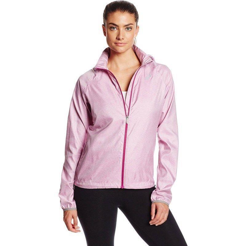 Asics Electro Womens Zipper Front Led Shoulder Light Jacket Medium Pink