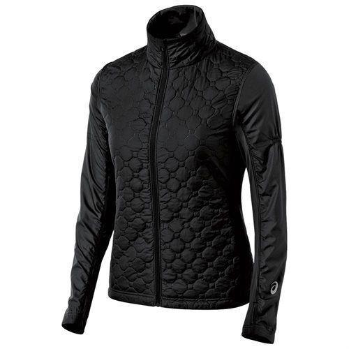 Asics Thermo Windblocker Womens Zip Front Quilted Jacket Size XS Black