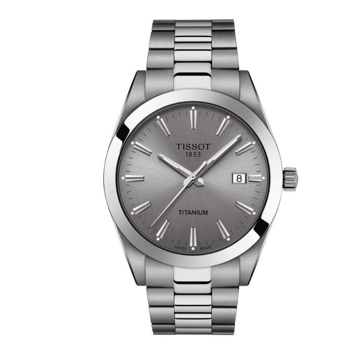 Tissot Gentleman Quartz Titanium Grey Dial Grey Strap Gent Watch T1274104408100 - Dial: Grey, Band: Grey, Bezel: Grey