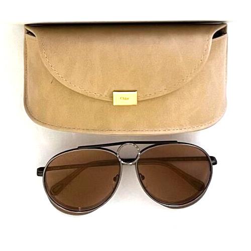 Chloe Aviator CE144S 028 Nickel/brown Mirror Lens Sunglasses 61-13