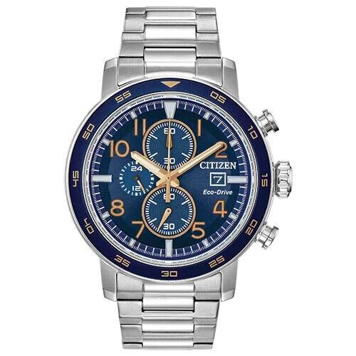 Citizen Men`s Eco-drive Blue Dial Silver Watch CA0647-52L