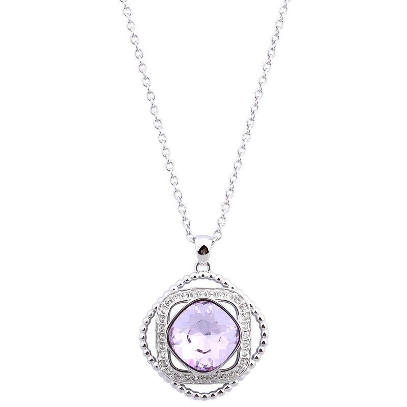 Swarovski Violet Crystal Abana Pendant Necklace Rhodium Plated 5036788