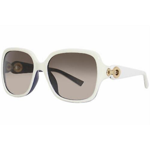 Christian Dior Diorissimo1N F15SL Sunglasses Women`s Ivory/brown Gradient 57mm