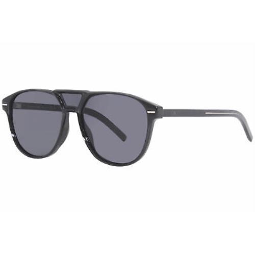Dior Homme BlackTie263S 8072K Sunglasses Men`s Black/black Lenses Pilot 56mm - Black Frame, Black Lens