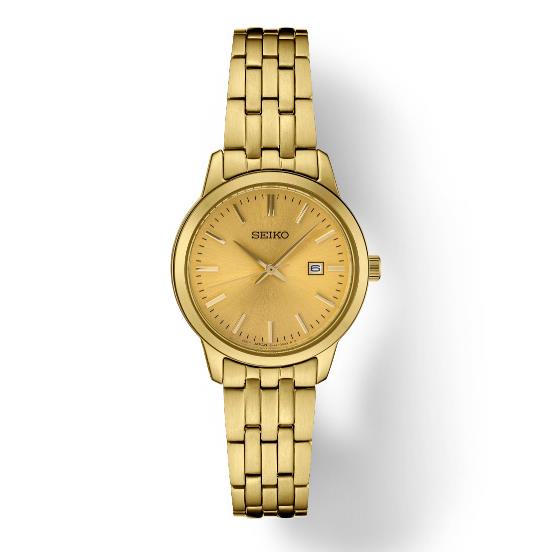 Seiko SUR444 Essentials 30MM Women`s Gold-tone Stainless Steel Watch