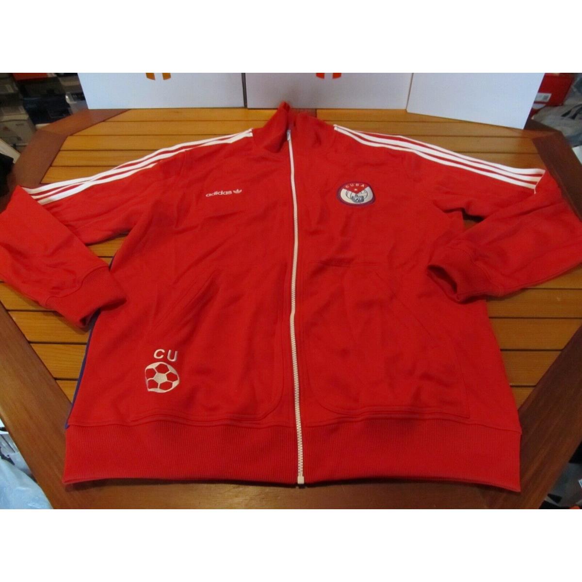 Adidas Originals Cuba TT Track Jacket Trefoil Red Blue XL 232235 Soccer