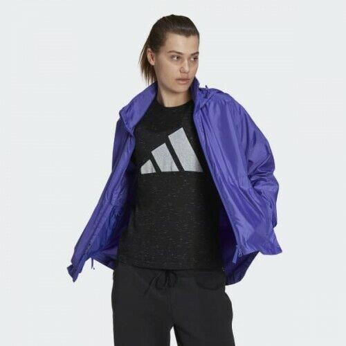Adidas Women`s S Urban Wind Ready Purple Small FZ Jacket Hooded Windbreaker