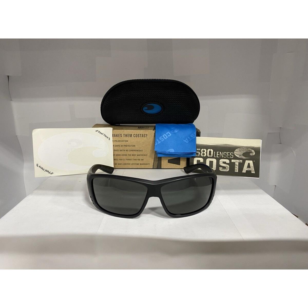 Costa Del Mar Cat Cay Sunglasses Blackout Frame Gray 580 Plastic Polarized Lens - Frame: Black, Lens: Gray