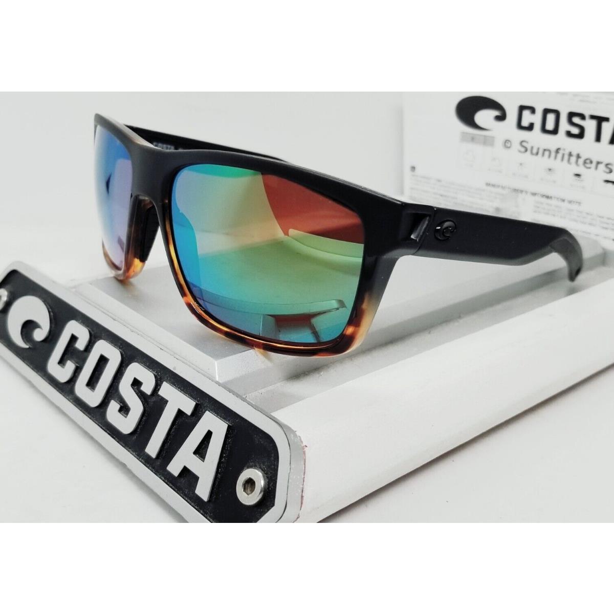 Costa Del Mar Black-tortoise/green Mirror Slack Tide Polarized 580P Sunglasses